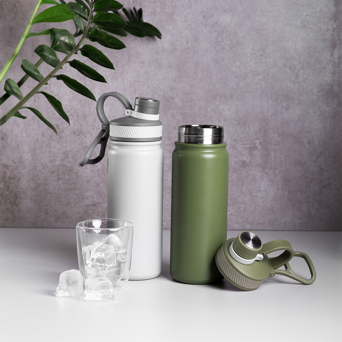 Edelstahlflasche 650 ml grün matt - To Go