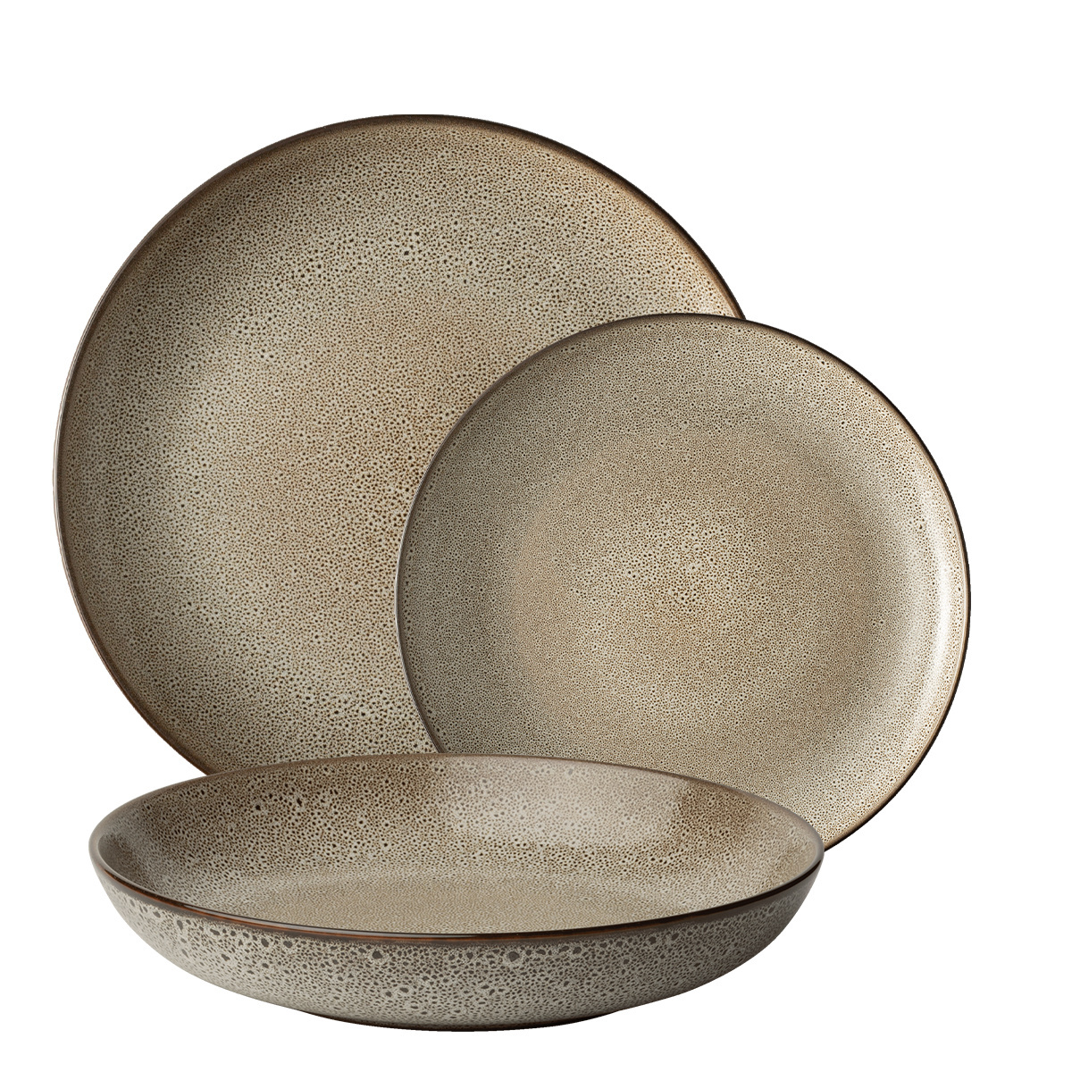 Keramik-Teller-Set 12 tlg. - Elements Stone