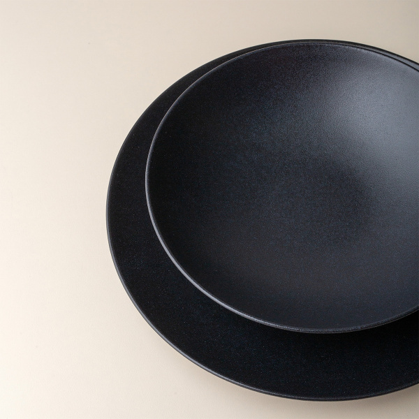 Tiefer Teller 21,5 cm 4 Stk. - Basic schwarz matt