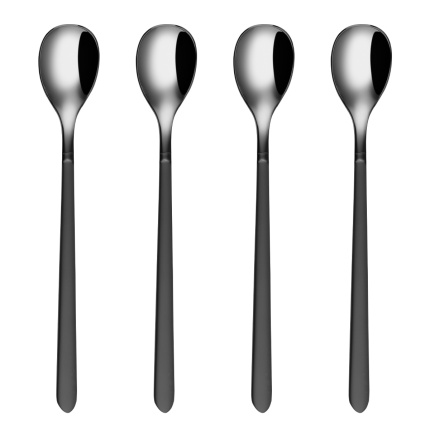 Limonadenlöffel-Set 4-tlg. - Porto PVD dunkel Titan / schwarz sandgestrahlt