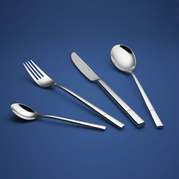 Besteck-Set 24-tlg. - Luxus mit goldener Rille